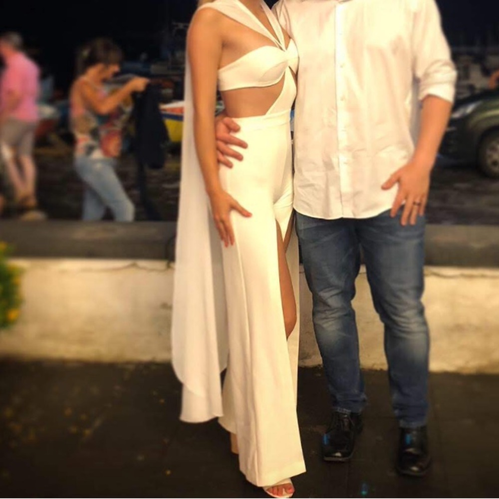 MICHAEL COSTELLO X REVOLVE MEGAN JUMPSUIT IN IVORY